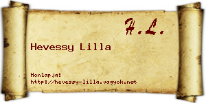 Hevessy Lilla névjegykártya